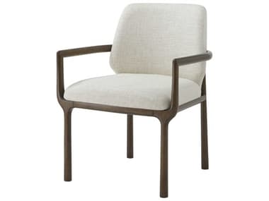 Theodore Alexander Kesden Brown Fabric Upholstered Arm Dining Chair TALTA410381CPB