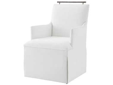 Theodore Alexander Balboa White Fabric Upholstered Arm Dining Chair TALTA410571CFZ