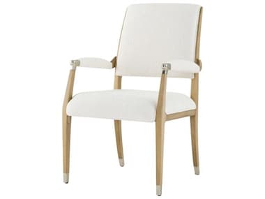 Theodore Alexander Origins Beige Fabric Upholstered Arm Dining Chair TALTA410631CQM