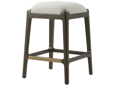 Theodore Alexander High Fashion Expresso Brass Fabric Upholstered The Talbot Counter Stool TALTA43025QSF