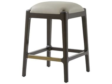 Theodore Alexander High Fashion Expresso Brass Leather Upholstered The Talbot Counter Stool TALTA43025QSL