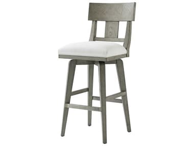 Theodore Alexander High Fashion Fossil Fabric Upholstered Jude Swivel Bar Stool TALTA43033QSF