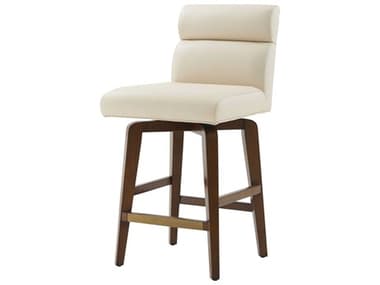 Theodore Alexander High Fashion Brooksby Leather Upholstered Ferra Swivel Counter Stool TALTA43036QSL