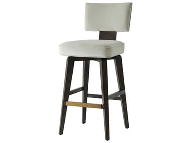 Theodore Alexander High Fashion Expresso Fabric Upholstered 55 Broadway Swivel Bar Stool TALTA43037QSF