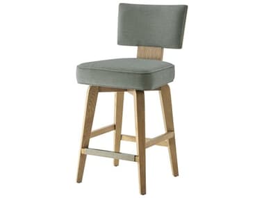 Theodore Alexander High Fashion Dune Fabric Upholstered Swivel 55 Broadway Swivel Counter Stool TALTA43038QSF