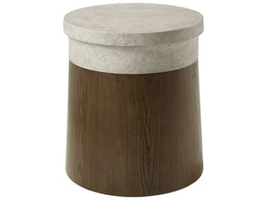 Theodore Alexander Catalina 21" Round Faux Stone Earth End Table TALTA50093C301