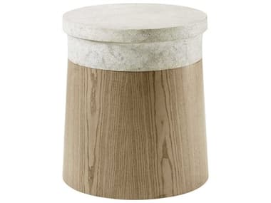 Theodore Alexander Catalina 21" Round Faux Stone Dune End Table TALTA50093C306