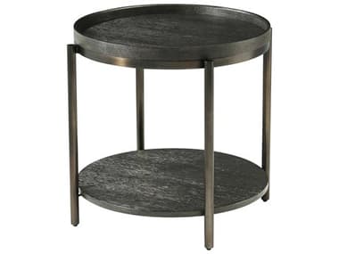 Theodore Alexander Repose 24" Round Wood Charcoal Oak End Table TALTA50136C325