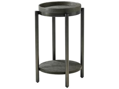 Theodore Alexander Repose 14" Round Wood Charcoal Oak End Table TALTA50137C325