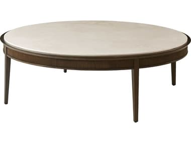 Theodore Alexander Lido 54" Round Wood Bistre Coffee Table TALTA51066C305