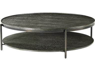 Theodore Alexander Repose 57&quot; Round Wood Charcoal Oak Coffee Table TALTA51103C325