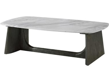 Theodore Alexander Repose 55&quot; Rectangular Marble Charcoal Oak Coffee Table TALTA51110C325