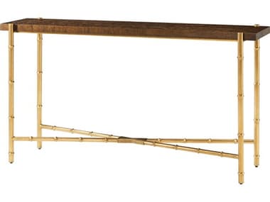 Theodore Alexander Kesden 60&quot; Rectangular Wood Pyramid Brown Console Table TALTA53075C351