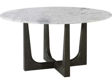 Theodore Alexander Repose 60" Round Marble Charcoal Oak Dining Table TALTA54085C325
