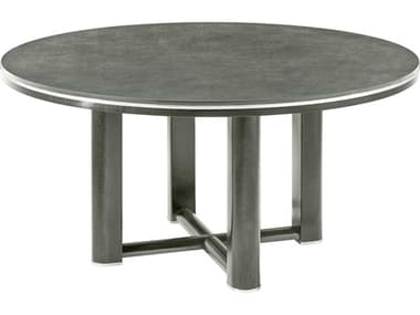 Theodore Alexander Hudson 60" Round Wood Pebble Grey Dining Table TALTA54135C363
