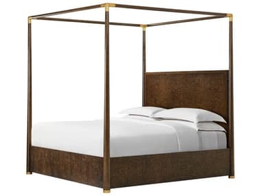 Theodore Alexander Kesden Pyramid Brown Wood King Four Poster Bed TALTA83049C351