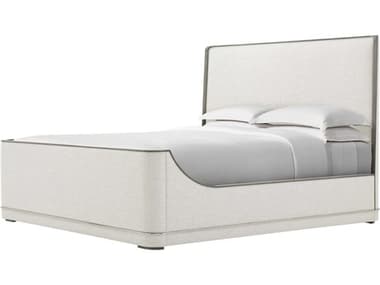 Theodore Alexander Hudson Pebble Grey Maple Wood Upholstered King Panel Bed TALTA830651CRR