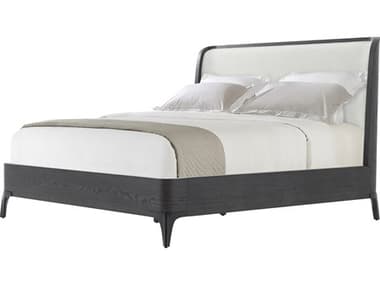 Theodore Alexander Rome Gray Solid Wood Upholstered King Panel Bed TALTA831161DLA