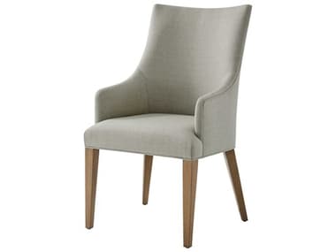 Theodore Alexander Ta Studio Beech Wood Beige Fabric Upholstered Adele Arm Dining Chair TALTAS410041BFW