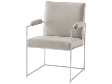Theodore Alexander Ta Studio Gray Fabric Upholstered Marcello Arm Dining Chair TALTAS410091BFF