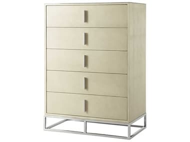 Theodore Alexander 35" Wide 5-Drawers Dove Beige Blain Tall Boy Chest of Drawers TALTAS60013C095