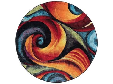 Tayse Rugs Symphony Susan Multi-Color Round Area Rug TASMP1001ROU