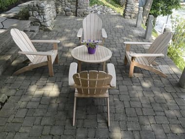 Three Birds Casual Adirondack Natural Teak Wood Lounge set TBADRNDACKLNGSET5