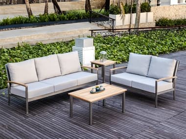 Three Birds Casual Avanti Steel Cushion Patio Lounge Set TBAVANTI4