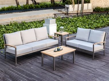 Three Birds Casual Avanti Steel Cushion Outdoor Patio Lounge Set TBAVANTI77