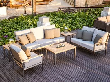 Three Birds Casual Avanti Steel Cushion Outdoor Patio Lounge Set TBAVANTI90