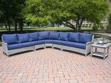 Three Birds Casual Bella Deep Seating Wicker Sectional Lounge Set TBBELLASECLNGSET7