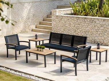 Three Birds Casual Soho Aluminum Sling Outdoor Patio Lounge Set TBSOHO