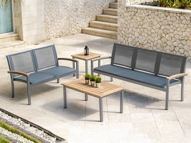 Three Birds Casual Soho Aluminum Sling Outdoor Lounge Set TBSOHO11