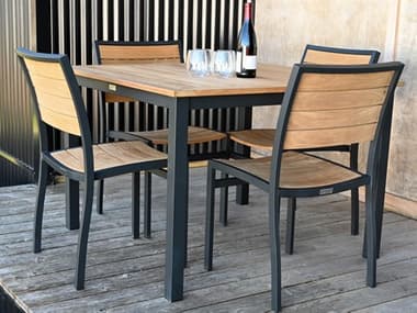 Three Birds Casual Soho Teak Outdoor Dining Set TBSOHO13