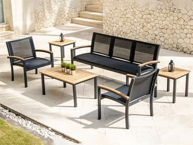 Three Birds Casual Soho Aluminum Sling Outdoor Lounge Set TBSOHO3