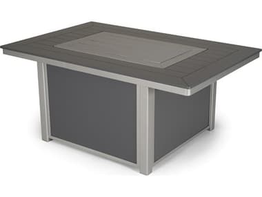 Telescope Casual Aluminum 54''W x 36''D Rectangular MGP Top Chat Height Fire Table TC2F10