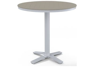Telescope Casual Marine Grade Polymer 42'' Round Pedestal Bar Height Table with Umbrella Hole TCT1204X20
