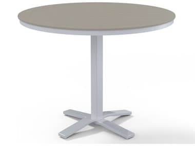 Telescope Casual Marine Grade Polymer 48'' Round Pedestal Counter Height Table with Umbrella Hole TCTM803X20