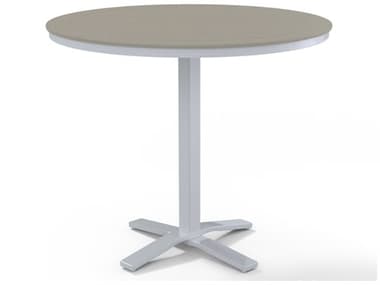 Telescope Casual Marine Grade Polymer 48'' Round Pedestal Bar Height Table with Umbrella Hole TCTM804X20
