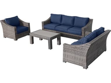 Teva Bora Wicker Cushion Lounge Set TE103DSSNAVY