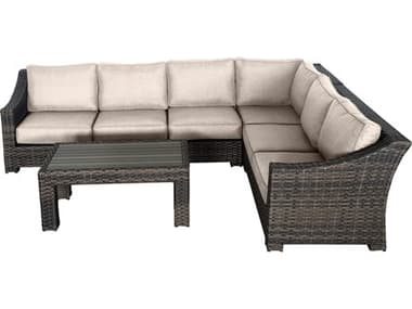 Teva Bora Wicker Cushion Lounge Set TE103SECTLIGHTBEIGE