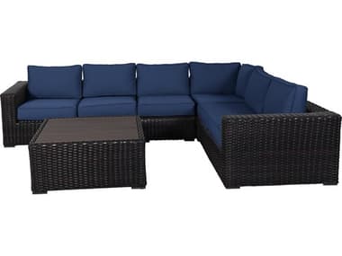 Teva Santa Monica Wicker Cushion Lounge Set TE105SECSETNAVY