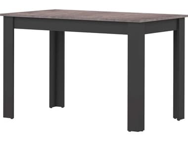 TemaHome Nice Rectangular Wood Melamine Black Concrete Look Dining Table TEM82280845970