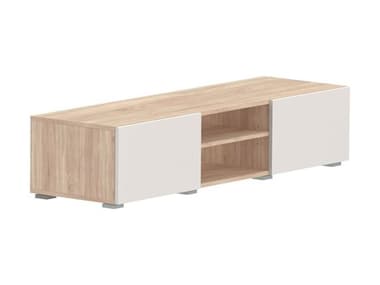 TemaHome Podium 56" Oak Wood Melamine Natural Light Beige TV Stand TEM83153843709