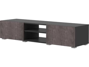 TemaHome Podium 55" Melamine Black Concrete Look TV Stand TEM83153846007