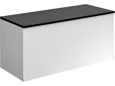 TemaHome Knight 35" Melamine White Black Accent Shoe Storage Bench TEM84007840593