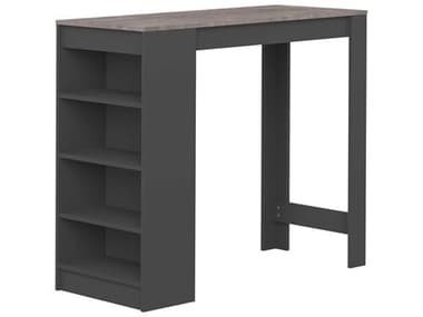 TemaHome Aravis 45" Melamine Black Concrete Look Rectangular Bar Table TEM88080846090