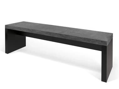 TemaHome Detroit Concrete And Pure Black Gray Accent Bench TEM9000130663