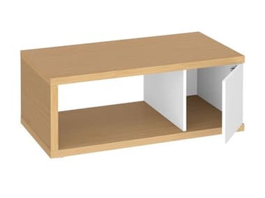 TemaHome Berlin Rectangular Pure White With Plywood Edge Coffee Table TEM9000630729