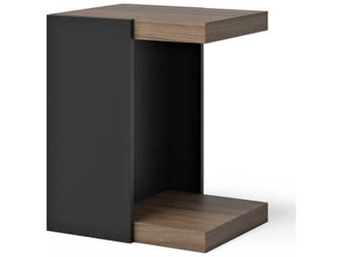 TemaHome Klaus Rectangular Wood Melamine Walnut & Pure Black End Table TEM9000630842